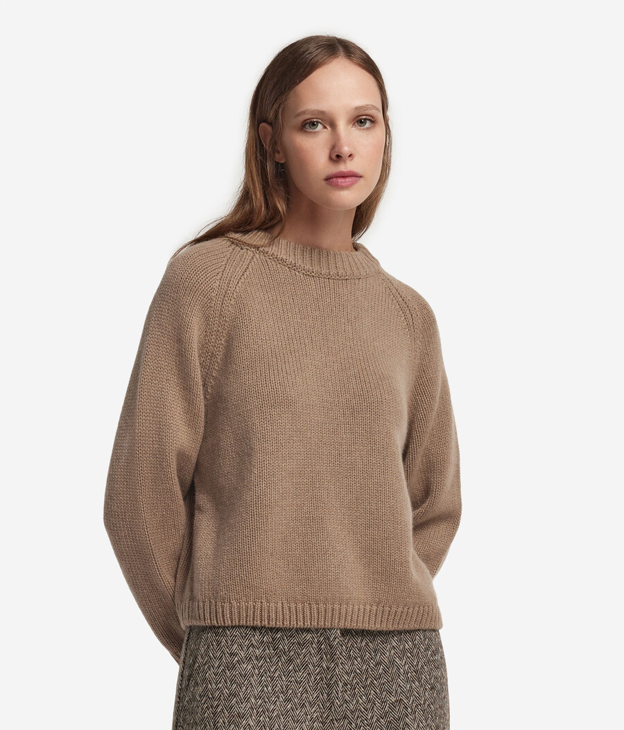 maglione girocollo in cashmere tricot