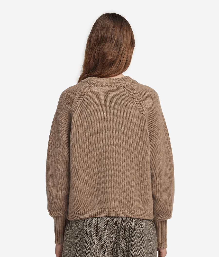 maglione girocollo in cashmere tricot