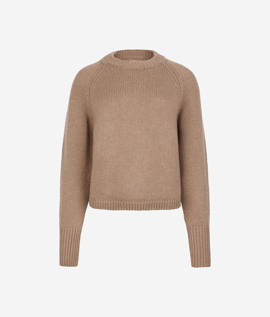 maglione girocollo in cashmere tricot
