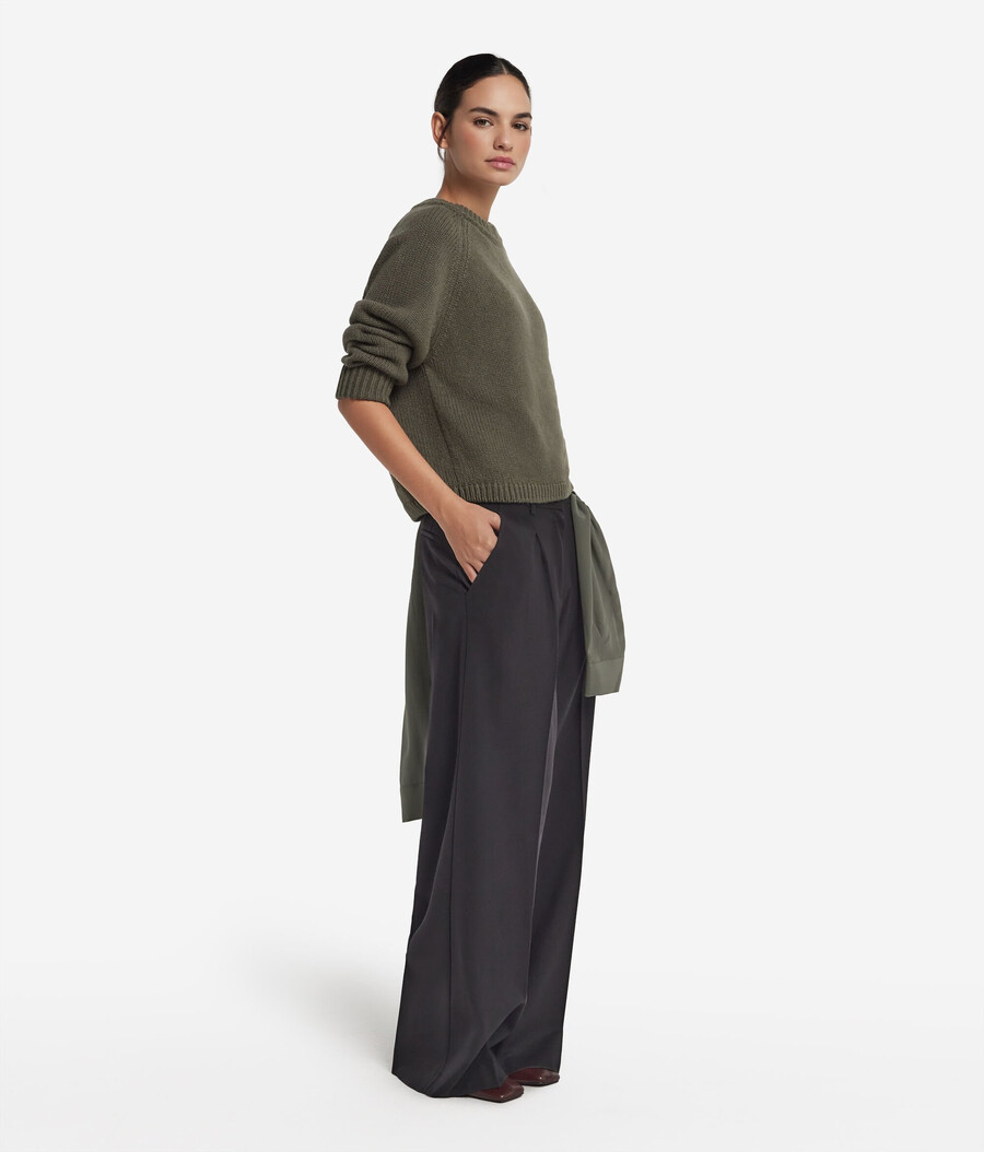maglione girocollo in cashmere tricot