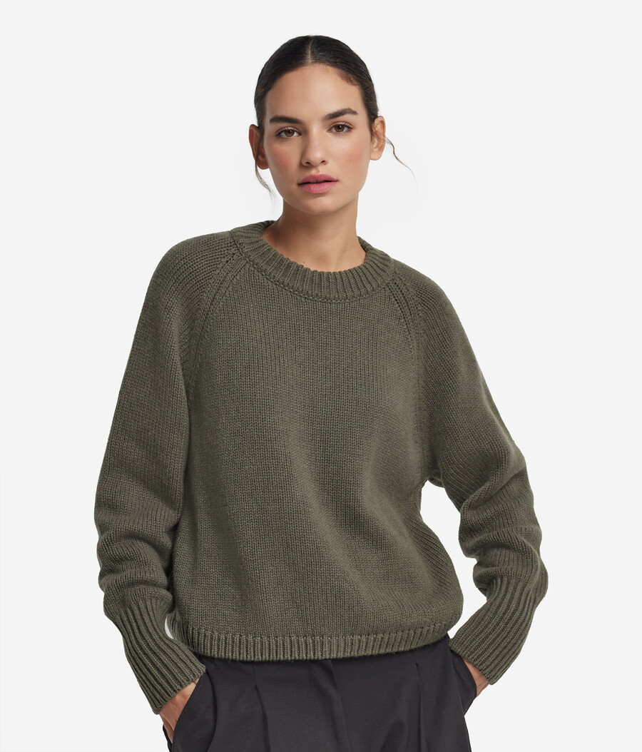 maglione girocollo in cashmere tricot