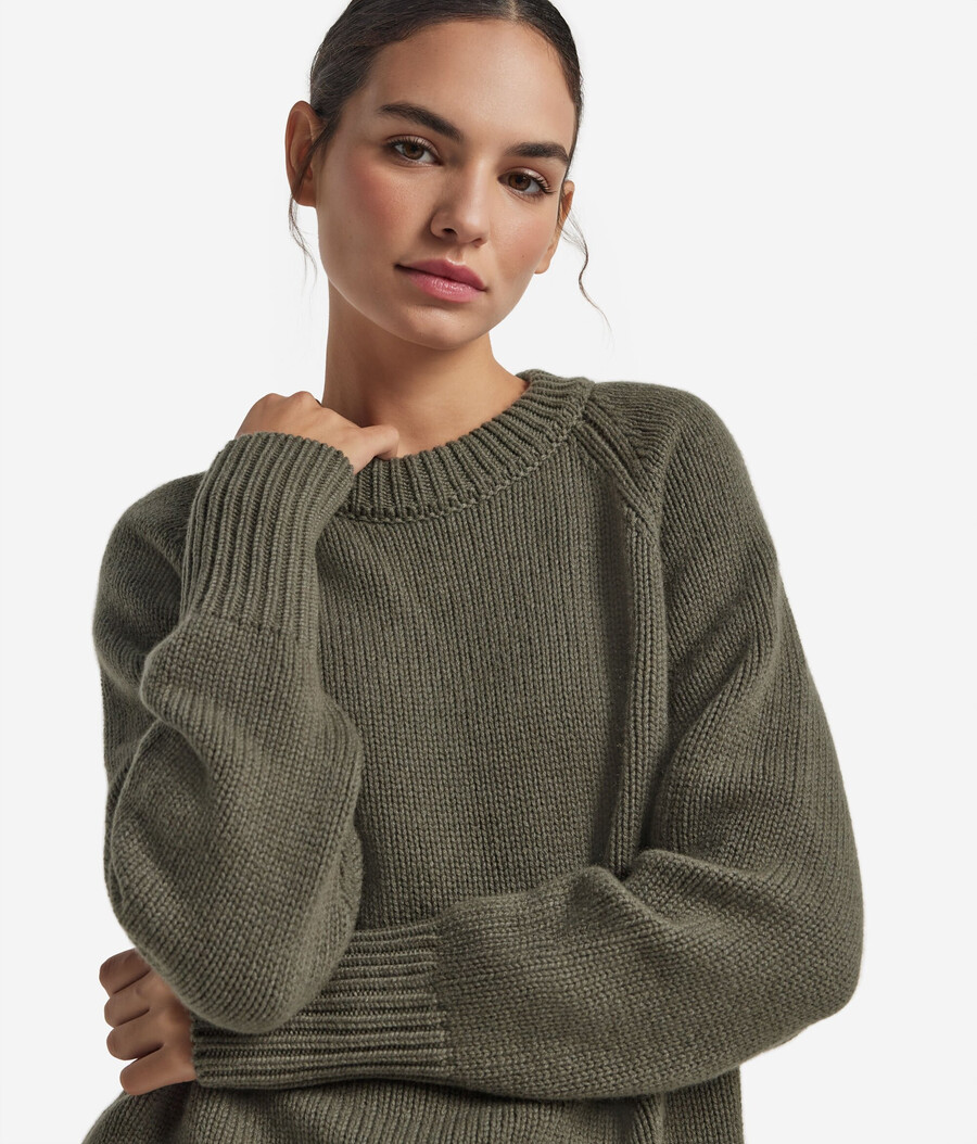 maglione girocollo in cashmere tricot