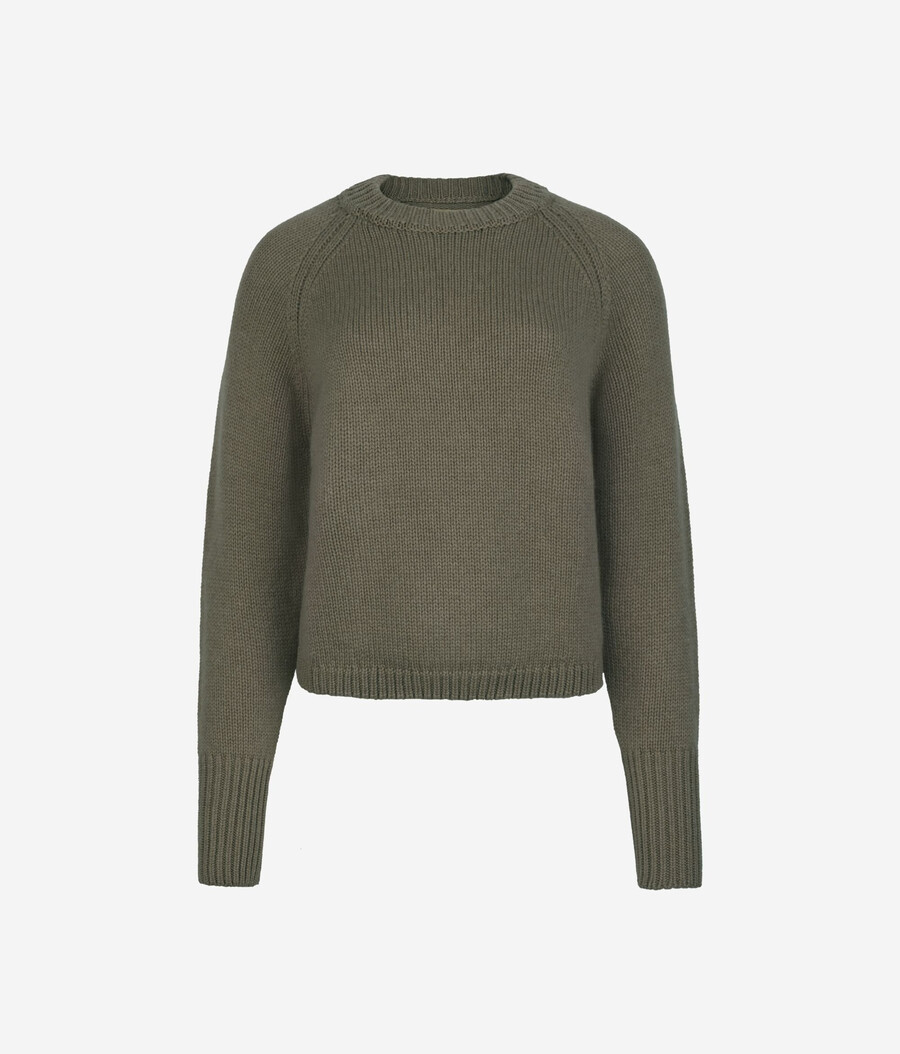 maglione girocollo in cashmere tricot