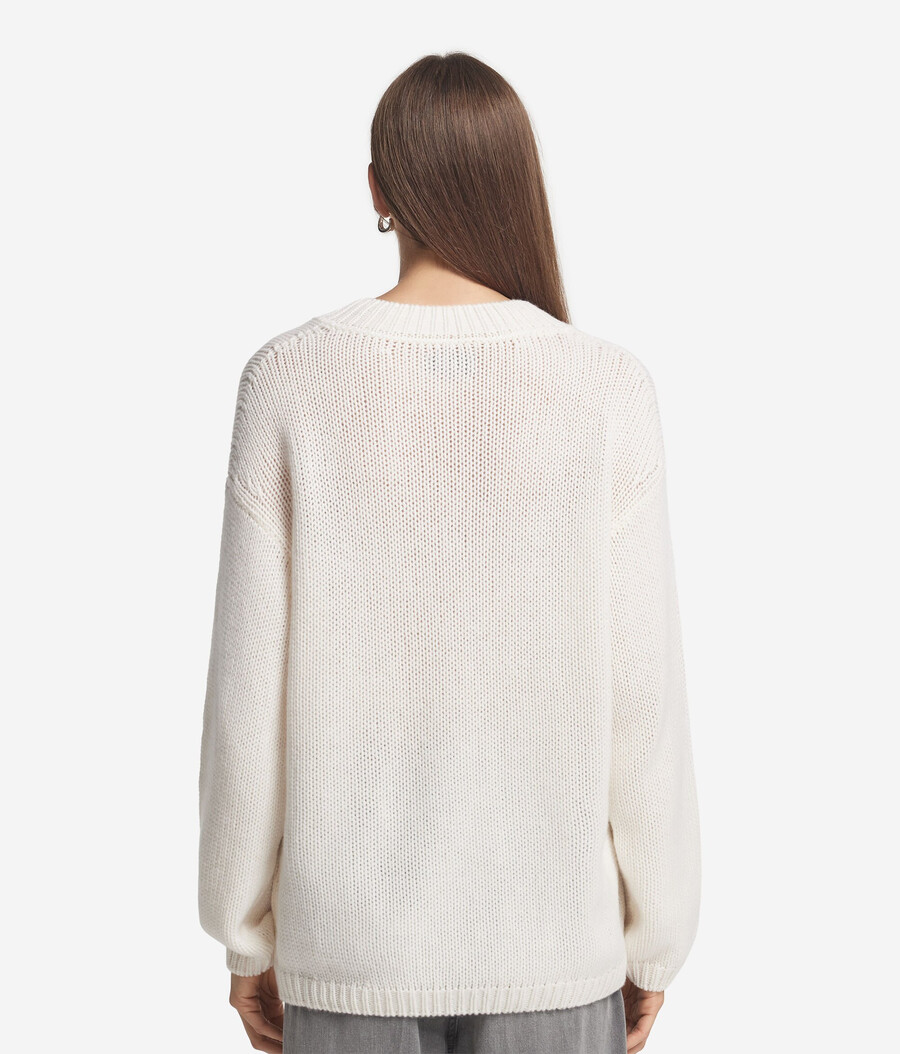 maglione con scollo a v in tricot di cashmere ultra morbido