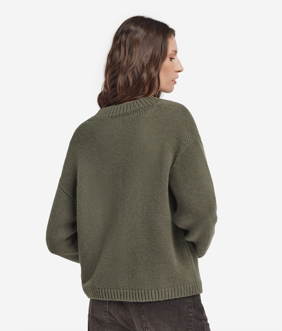 maglione con scollo a v in tricot di cashmere ultra morbido