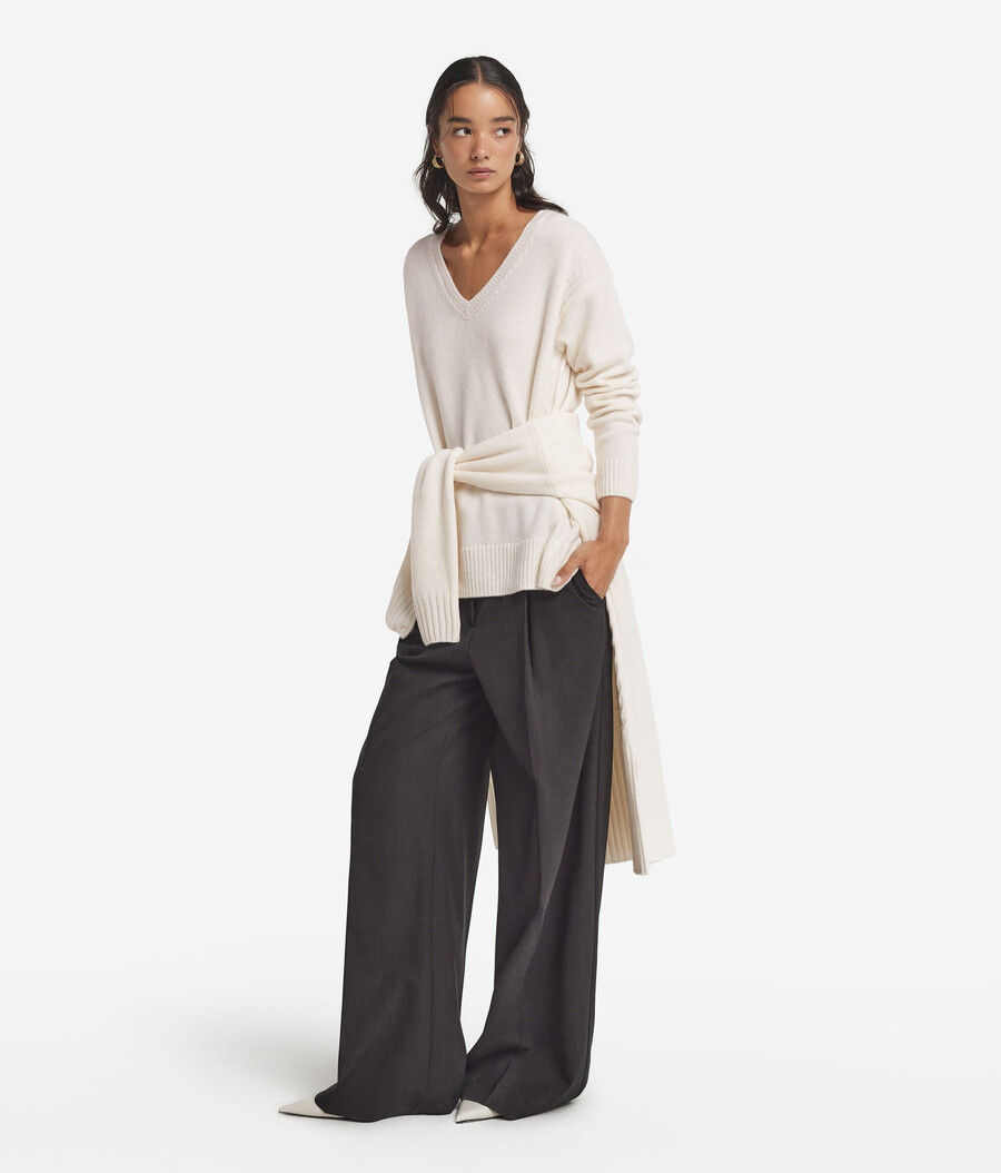 maglione in cashmere ultra morbido con lavorazione a trecce