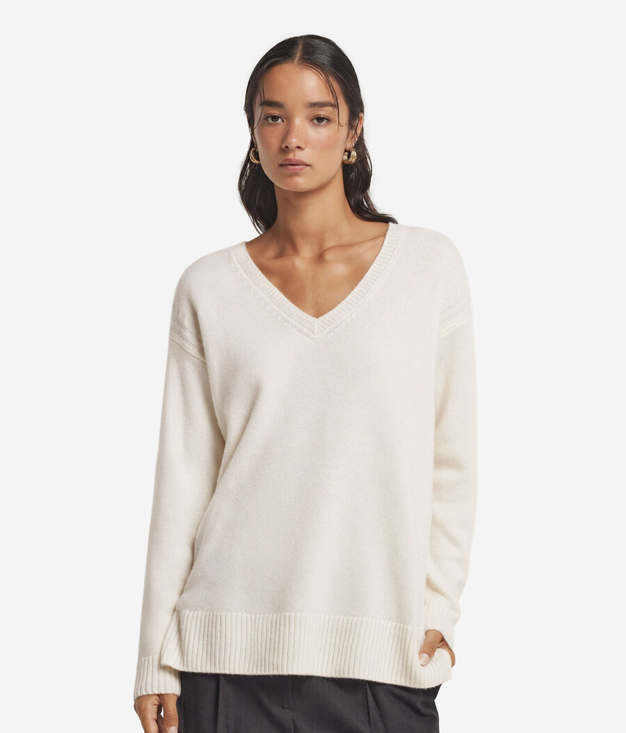 maglione in cashmere ultra morbido con lavorazione a trecce