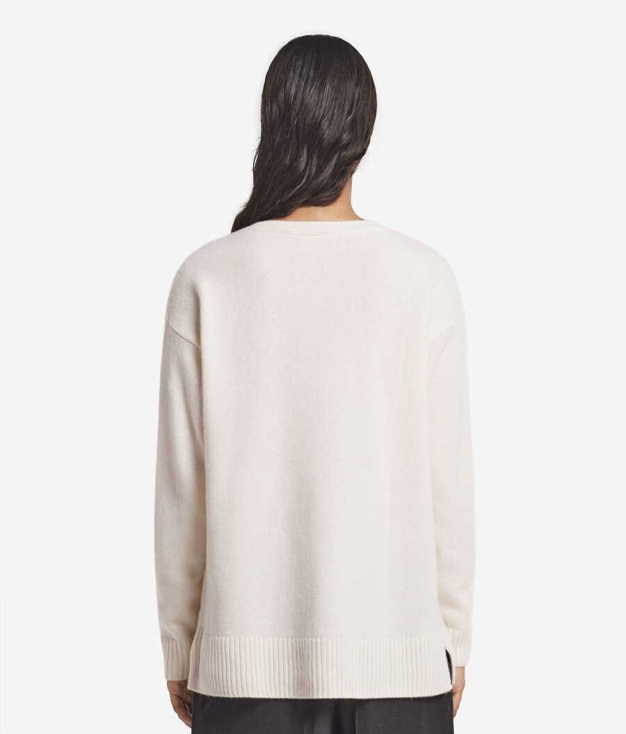 maglione in cashmere ultra morbido con lavorazione a trecce
