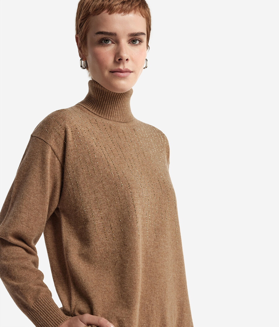 dolcevita in cashmere con strass