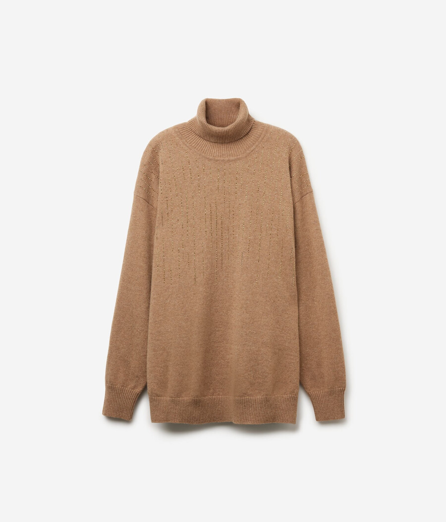 dolcevita in cashmere con strass