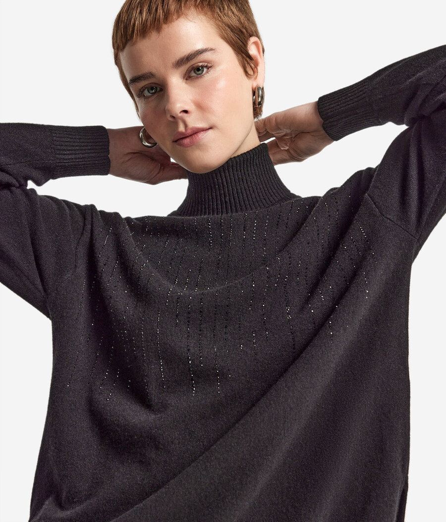 dolcevita in cashmere con strass