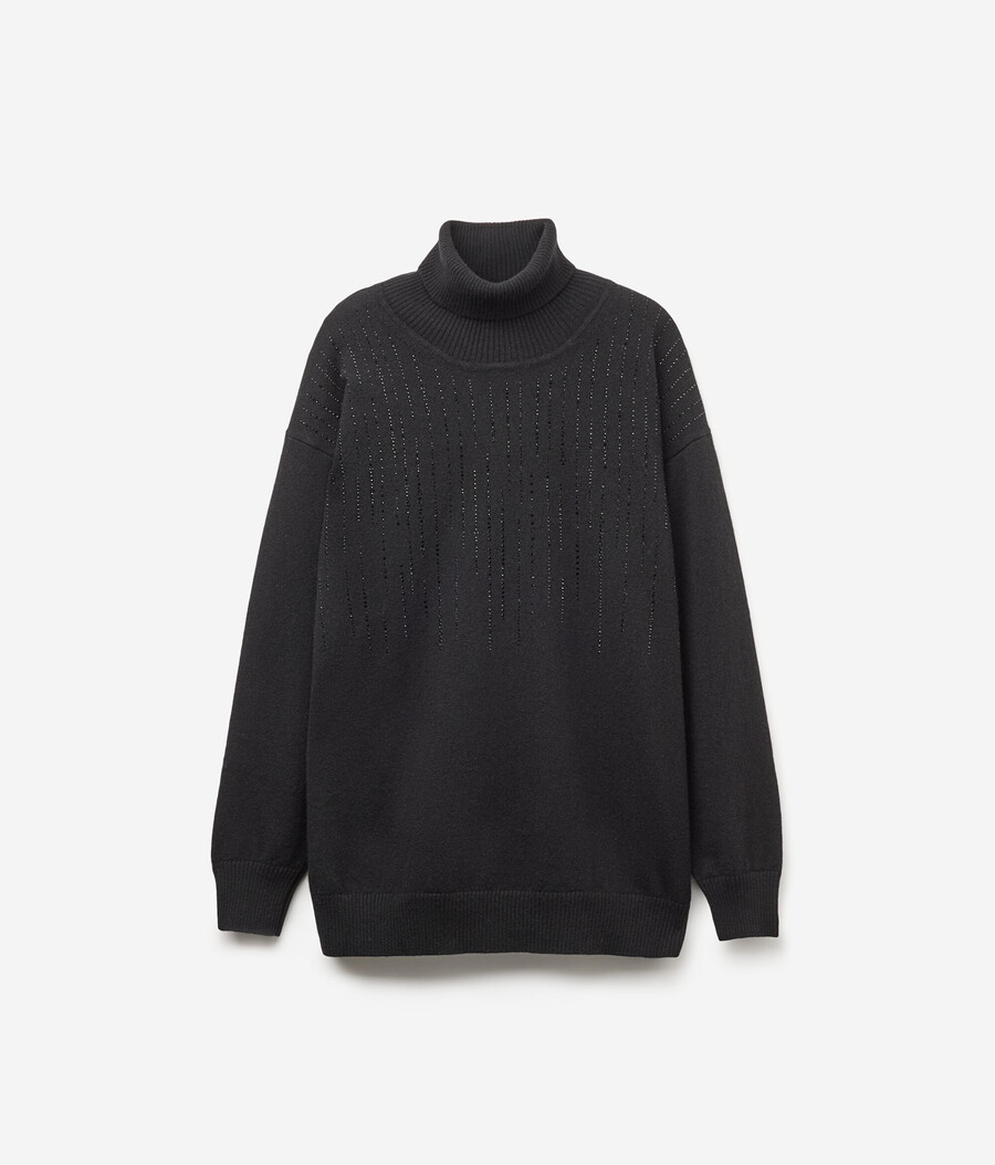 dolcevita in cashmere con strass