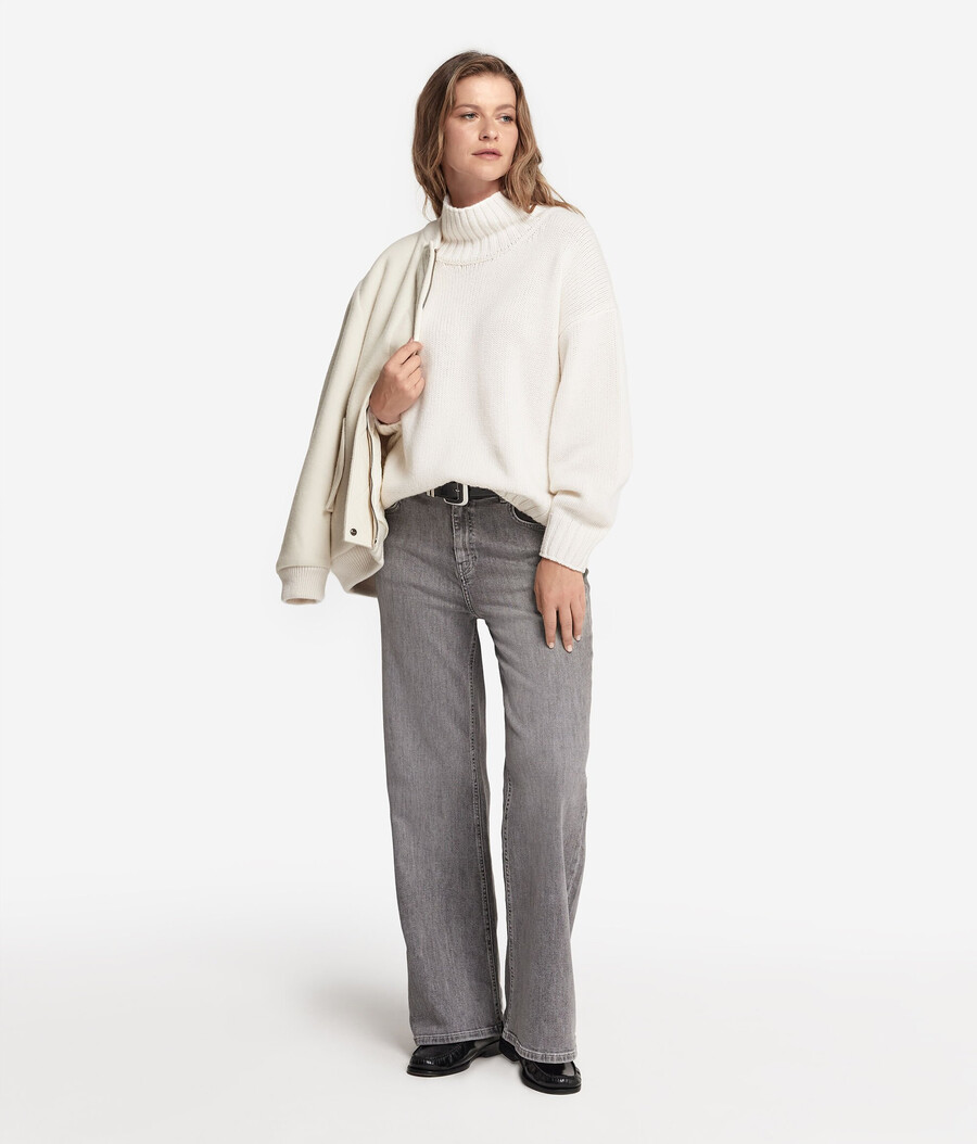 maglione a collo alto in tricot di cashmere