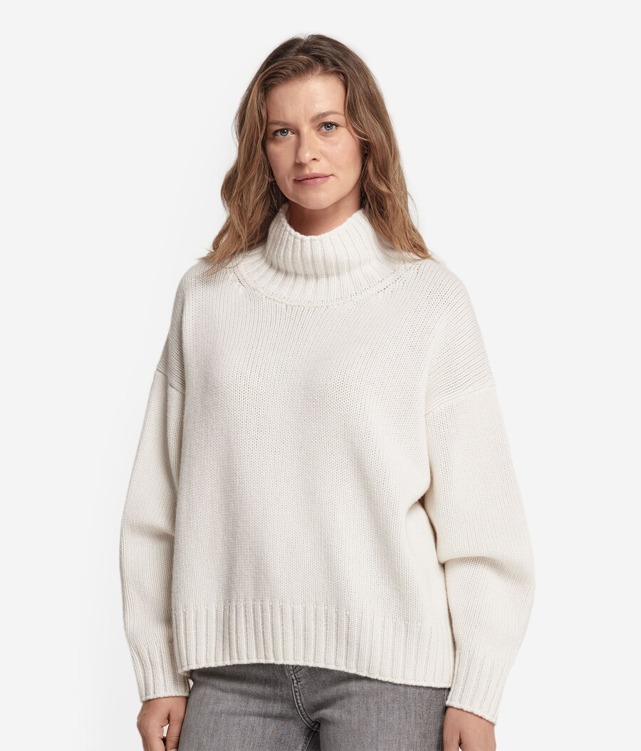 maglione a collo alto in tricot di cashmere