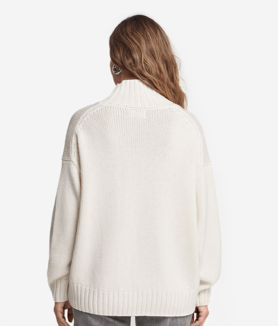 maglione a collo alto in tricot di cashmere