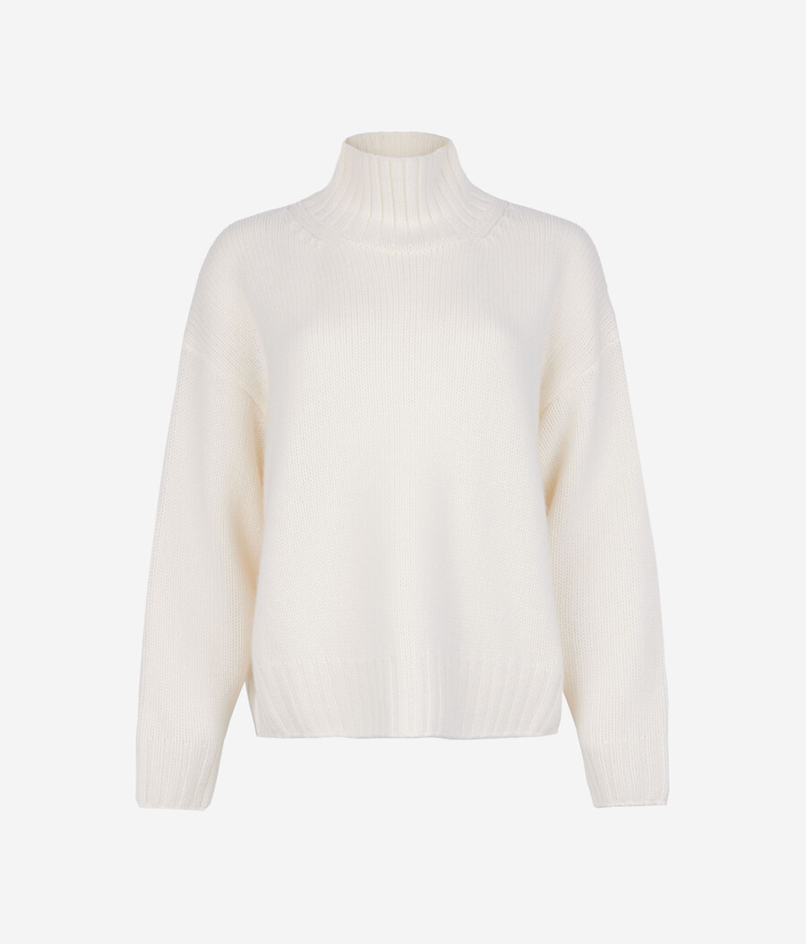maglione a collo alto in tricot di cashmere