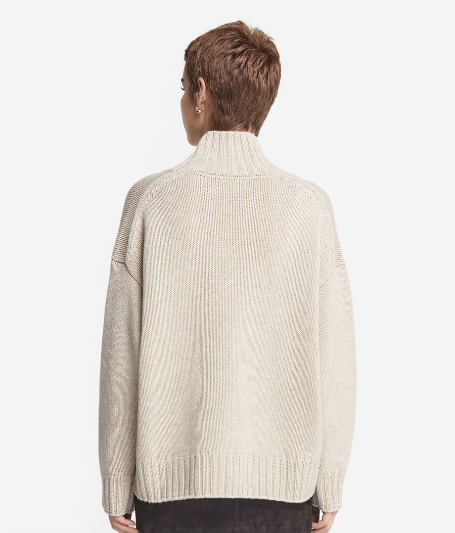 maglione a collo alto in tricot di cashmere