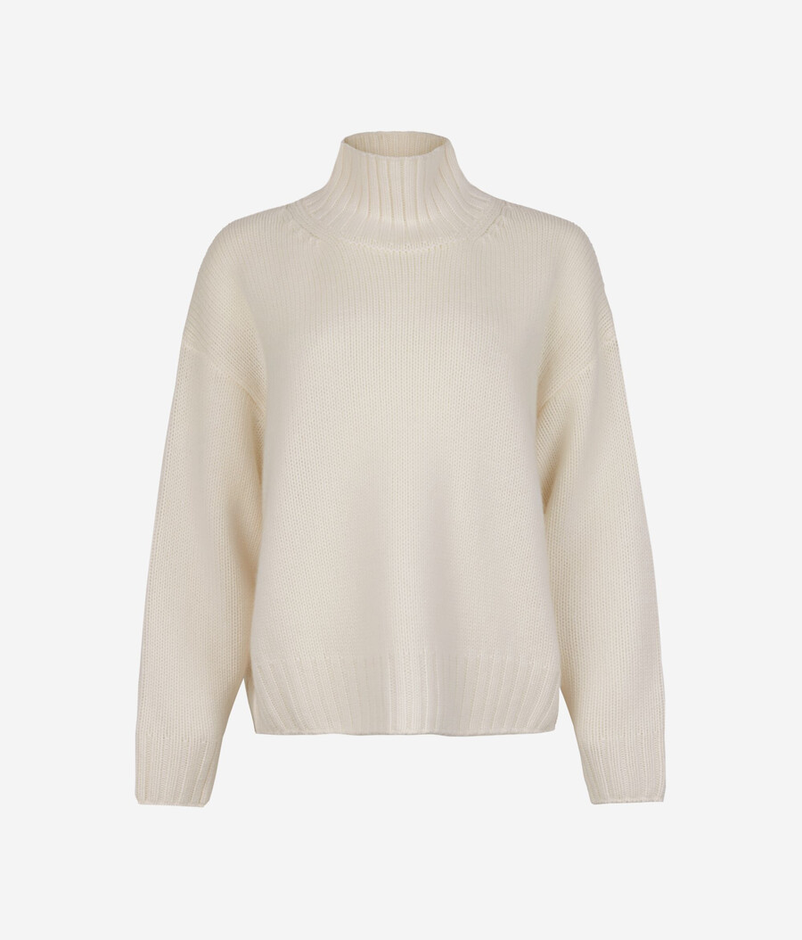 maglione a collo alto in tricot di cashmere