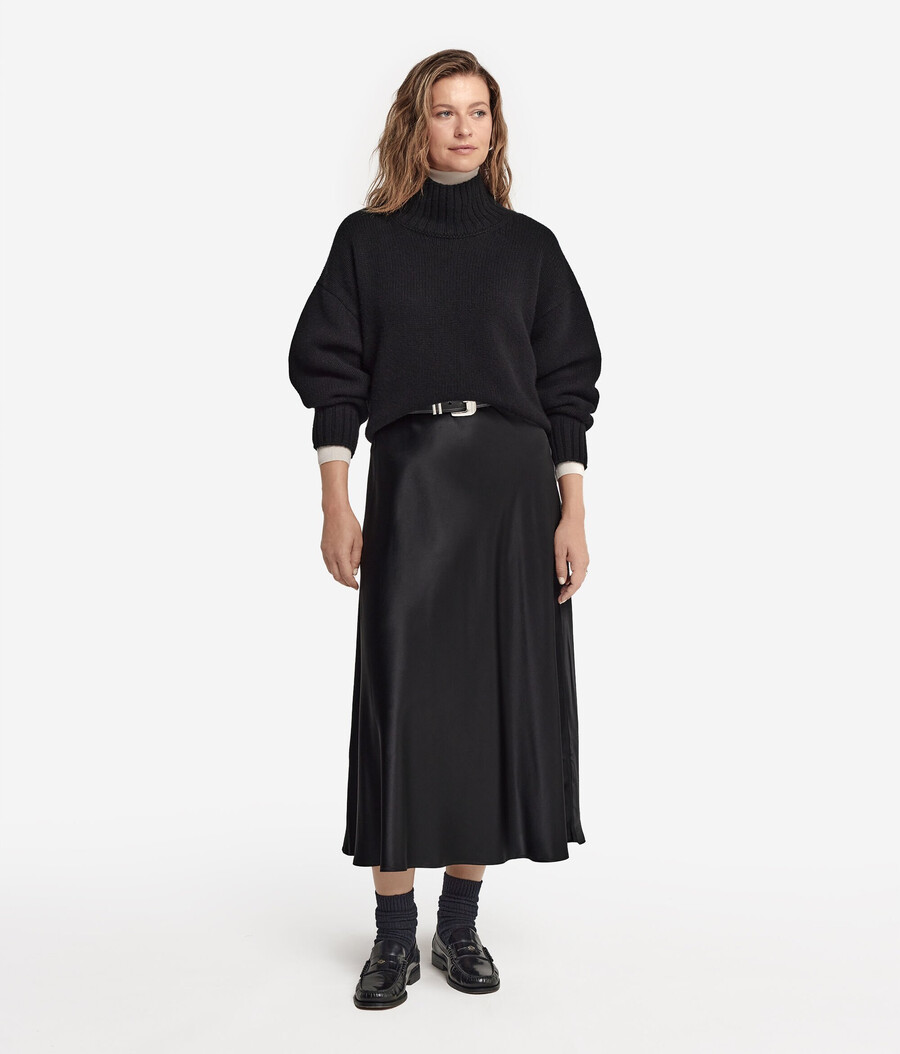 maglione a collo alto in tricot di cashmere