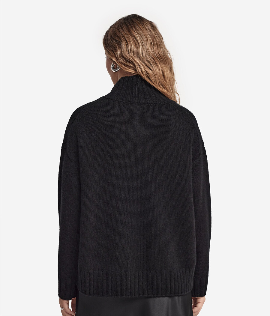 maglione a collo alto in tricot di cashmere