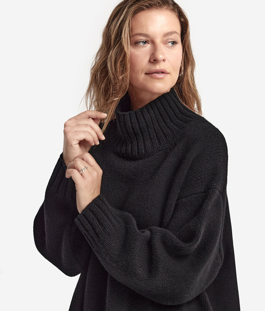 maglione a collo alto in tricot di cashmere
