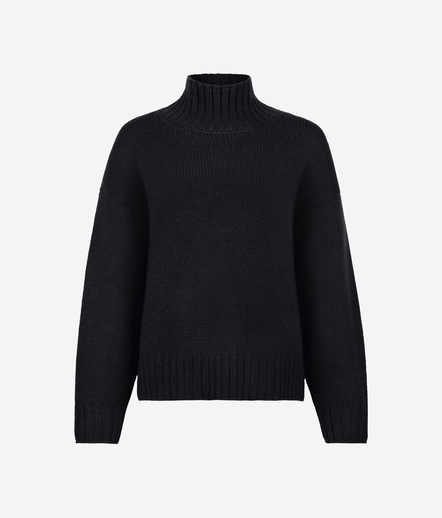 maglione a collo alto in tricot di cashmere