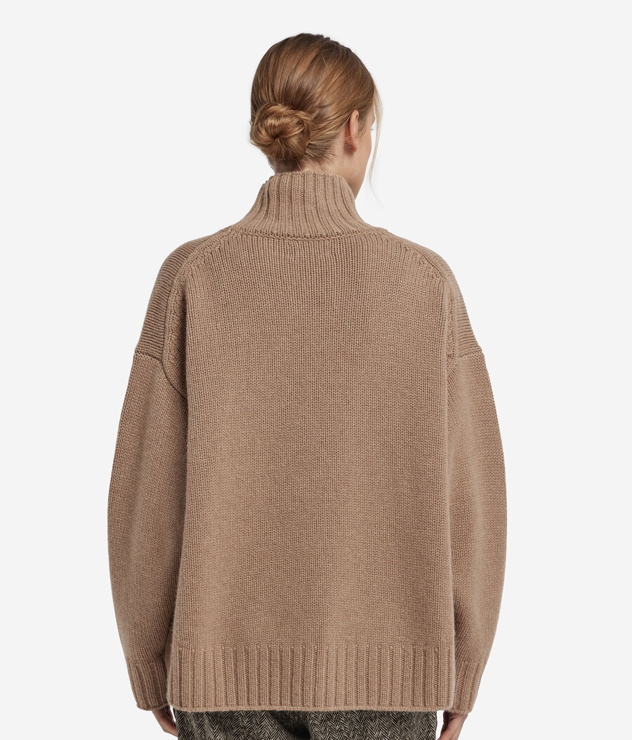 maglione a collo alto in tricot di cashmere