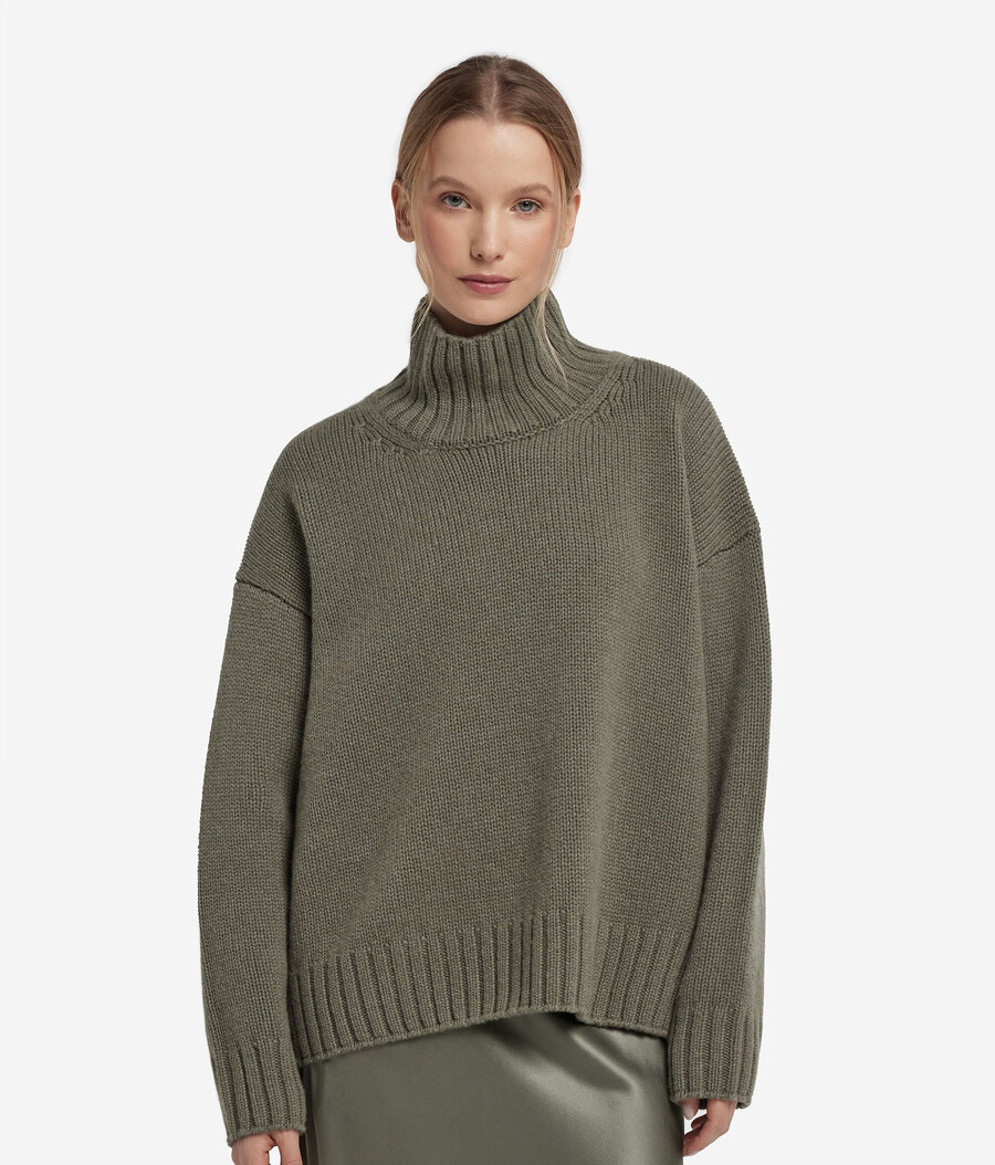 maglione a collo alto in tricot di cashmere