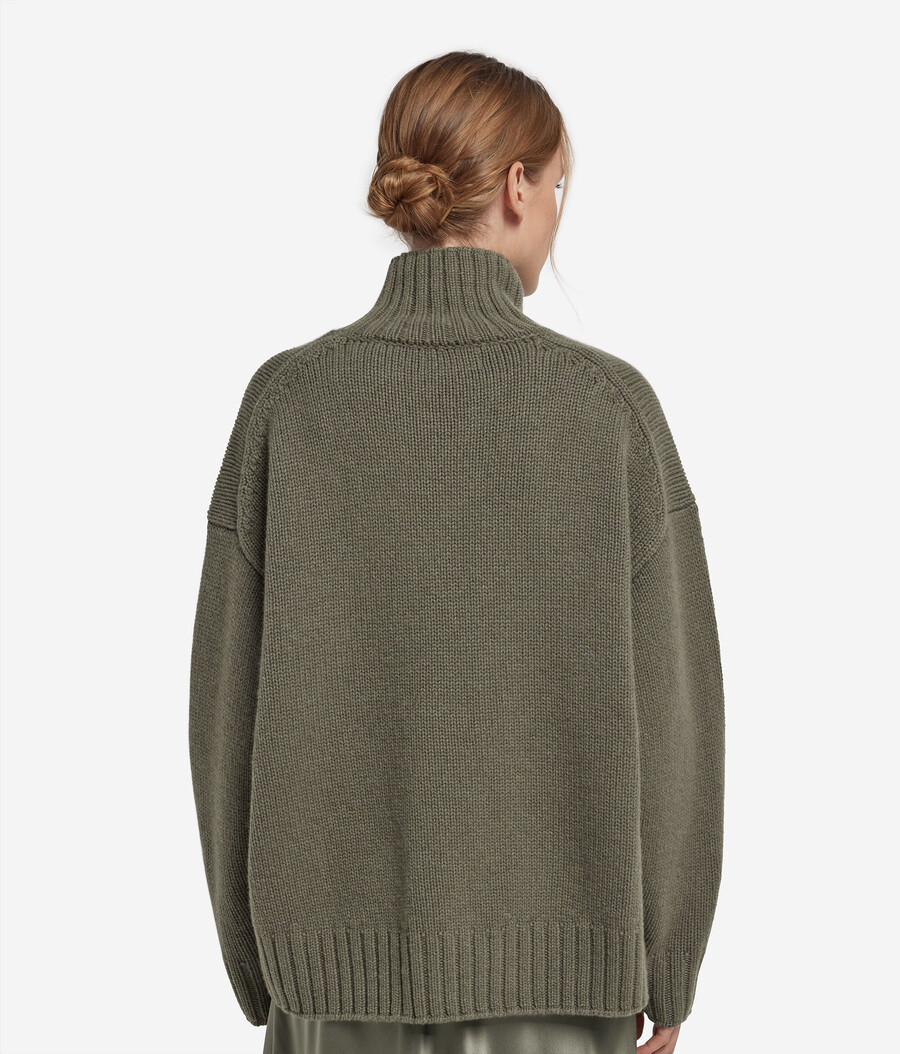 maglione a collo alto in tricot di cashmere