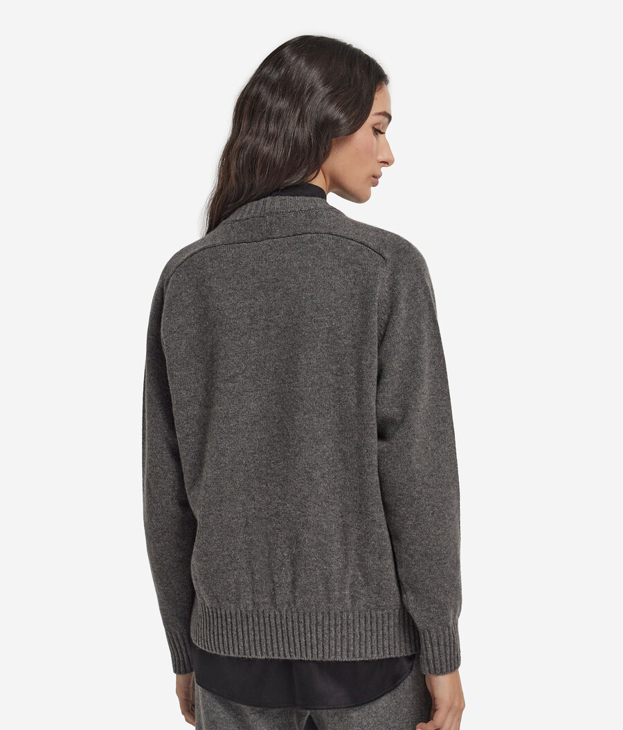 maglia girocollo in cashmere ultra morbido con lavorazione a trecce e strass