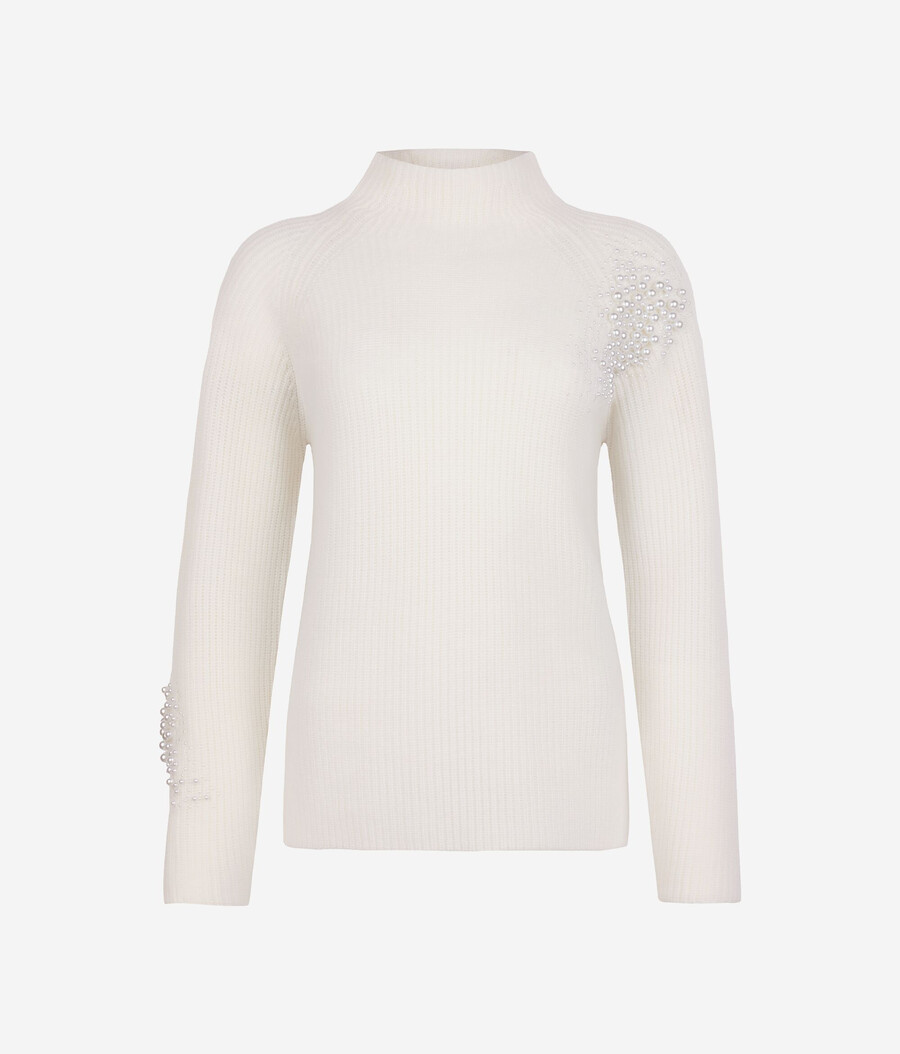 dolcevita in cashmere ultra morbido con perline