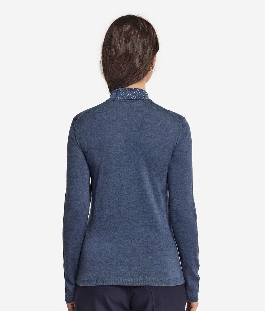 polo in cashmere ultrafine con strass