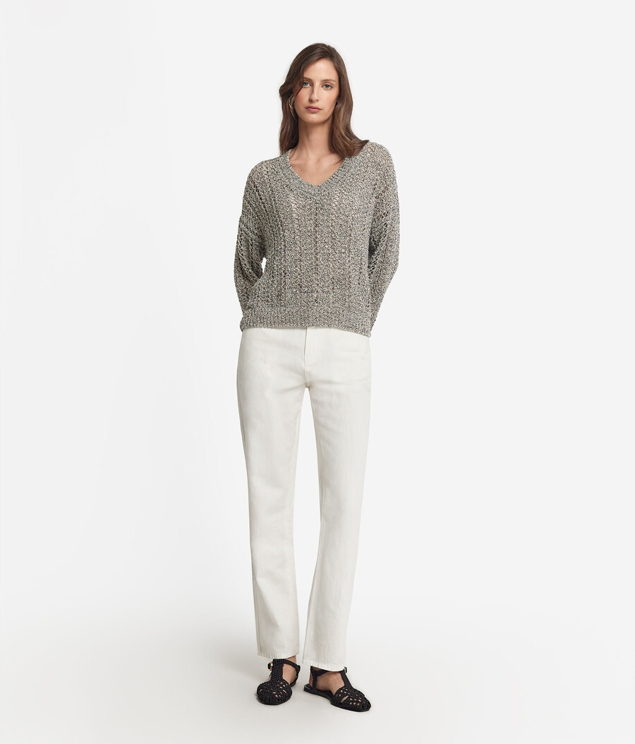top con paillettes traforate