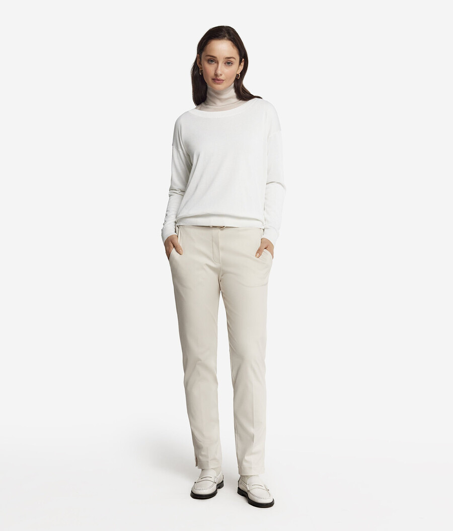maglione girocollo in seta e cotone