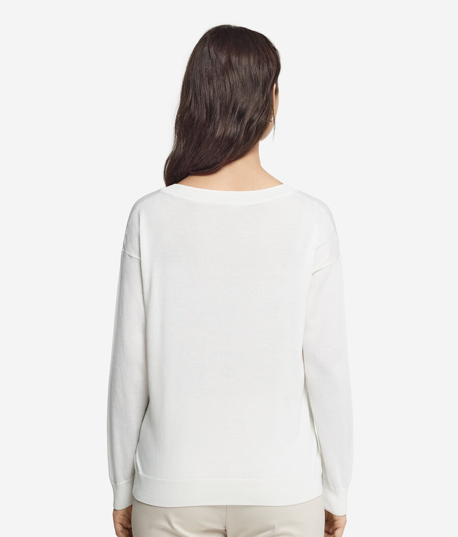 maglione girocollo in seta e cotone