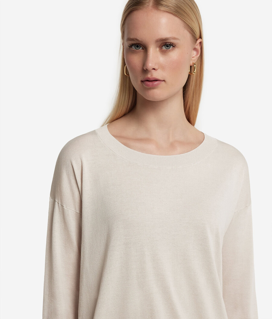 maglione girocollo in seta e cotone