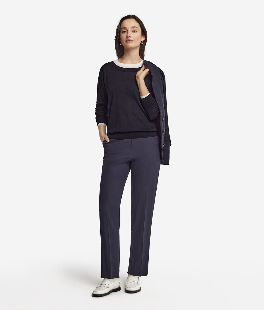 maglione girocollo in seta e cotone