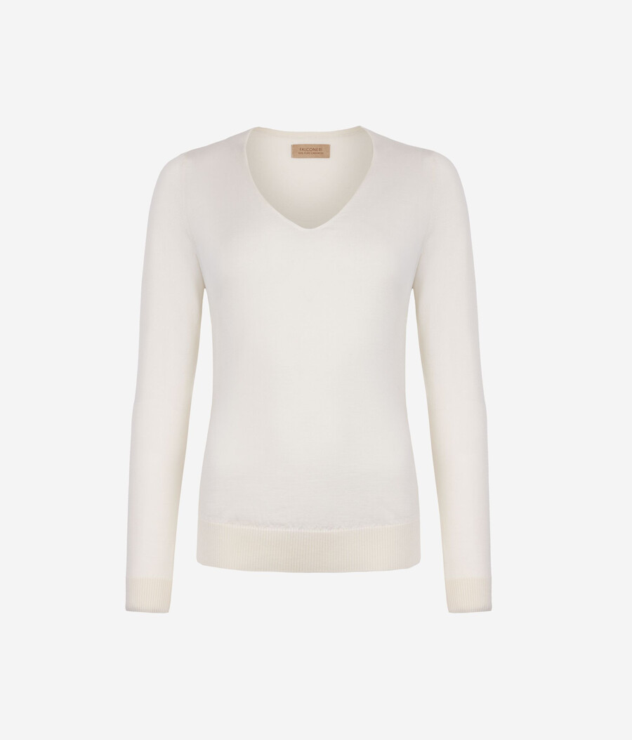 maglione con scollo a v in cashmere ultrafine