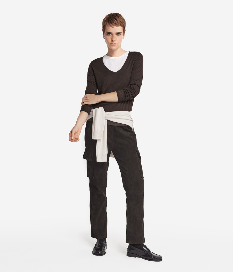 maglione con scollo a v in cashmere ultrafine