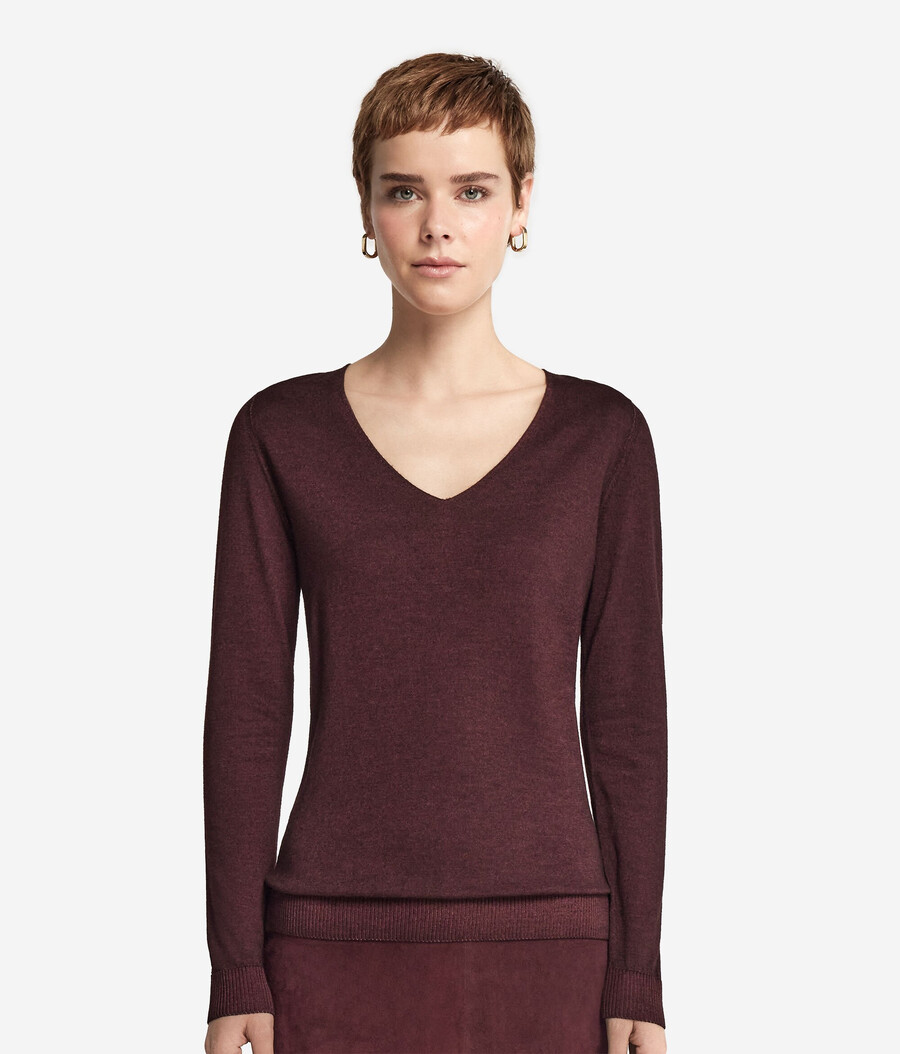 maglione con scollo a v in cashmere ultrafine