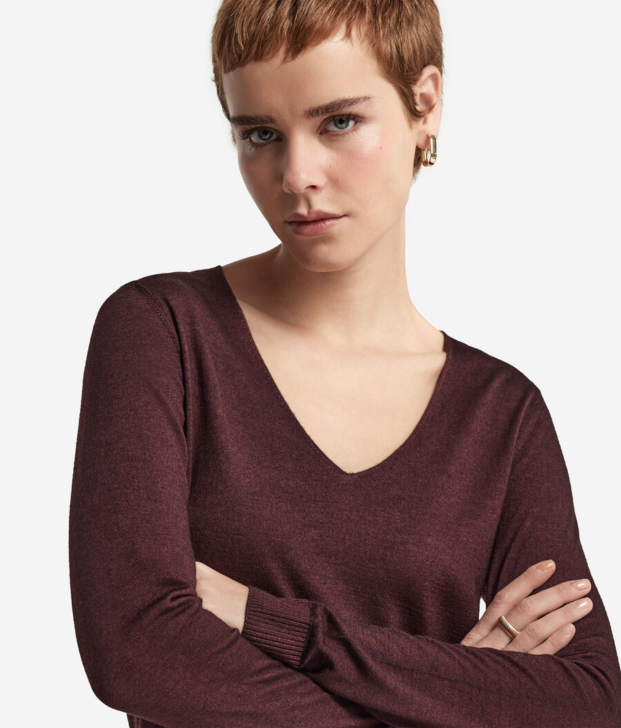 maglione con scollo a v in cashmere ultrafine
