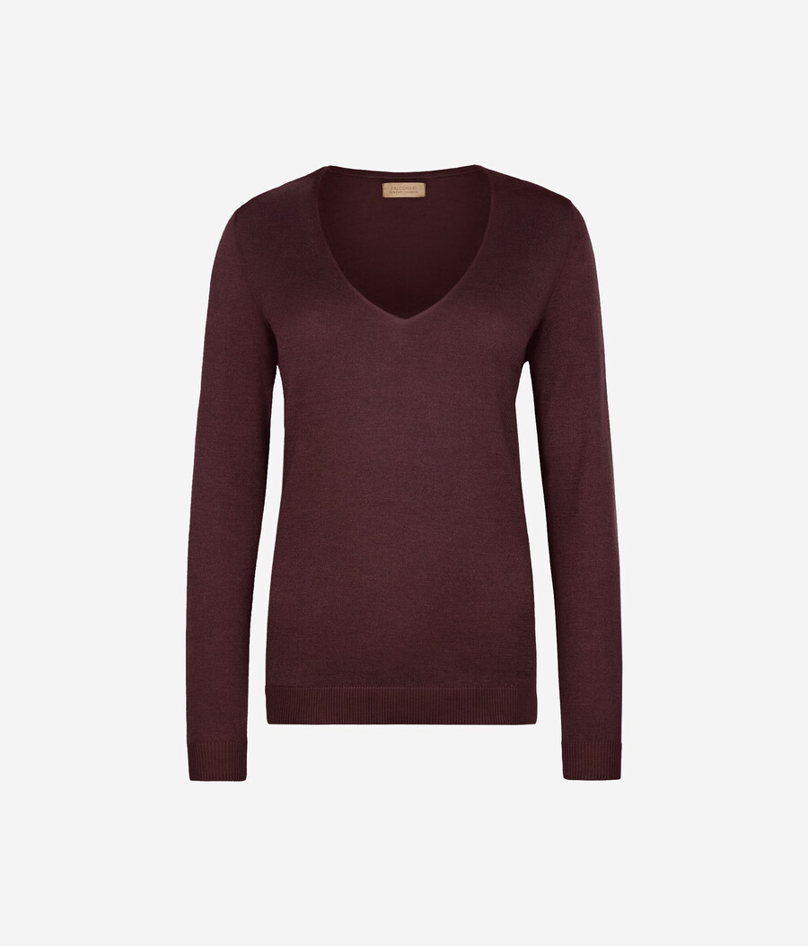maglione con scollo a v in cashmere ultrafine
