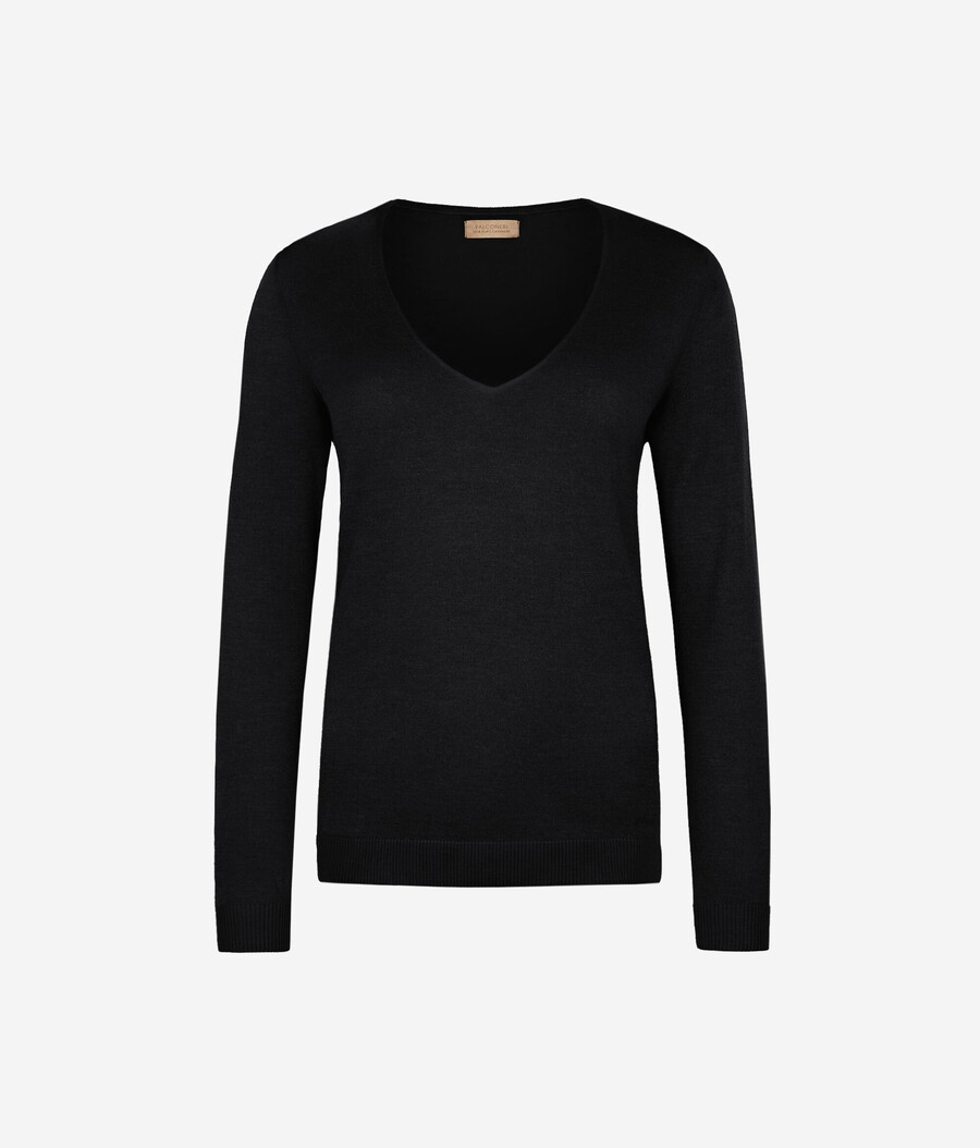 maglione con scollo a v in cashmere ultrafine