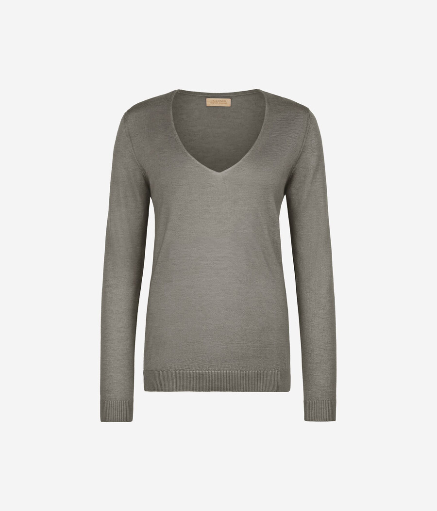 maglione con scollo a v in cashmere ultrafine