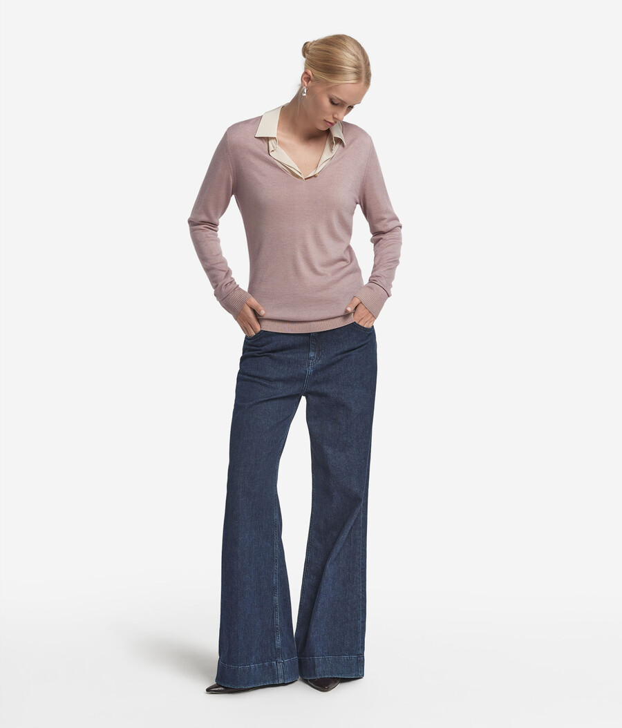 maglione con scollo a v in cashmere ultrafine