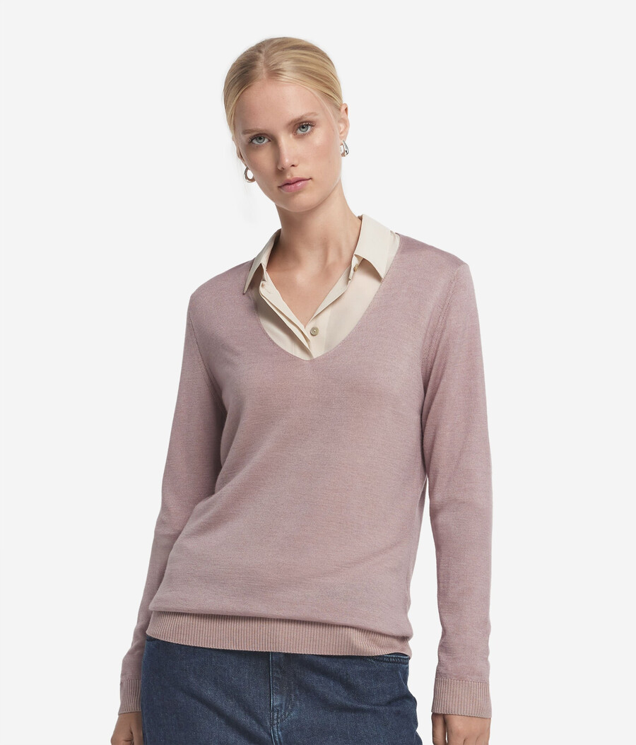 maglione con scollo a v in cashmere ultrafine