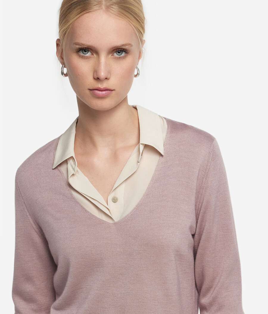 maglione con scollo a v in cashmere ultrafine