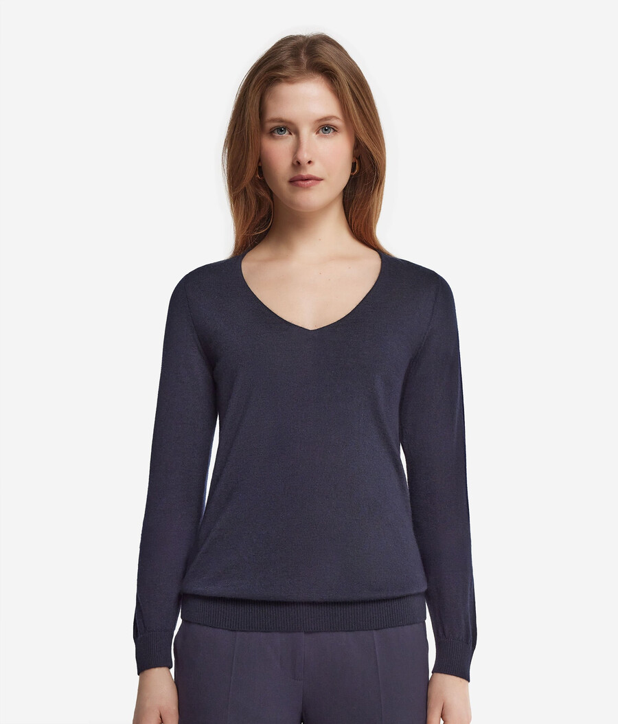 maglione con scollo a v in cashmere ultrafine
