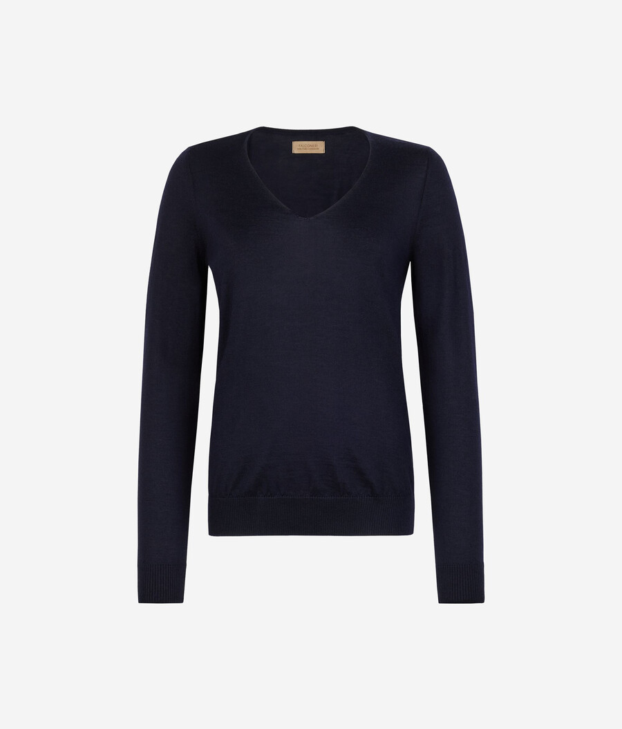 maglione con scollo a v in cashmere ultrafine