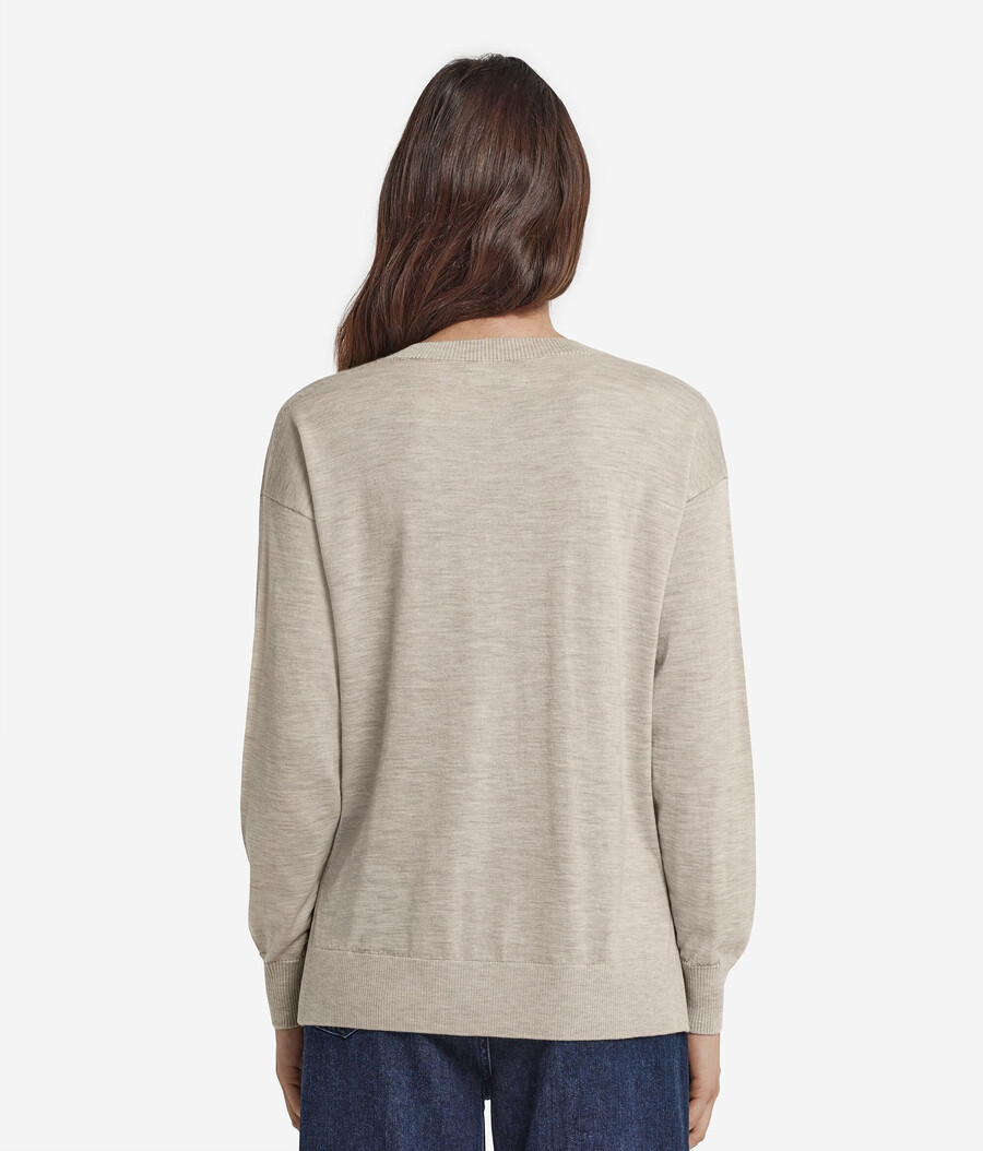 maglione in cashmere con scollo a v e spacchi